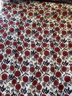 Burgundy Bloom Cotton Saree