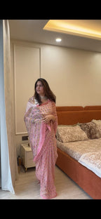 Gulabi Noor Chiffon Saree
