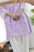 Lavender Fizz Embroidered Kurta Set